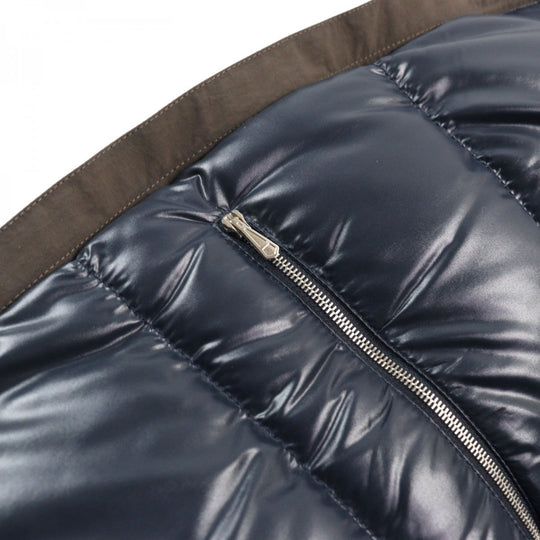 HERMES Down jacket Main: 100% nylon, Lining: 100% nylon, Leather part: sheepskin, Part: 68% wool, Part: 29% cashmere Brown type mens 44 Used Authentic