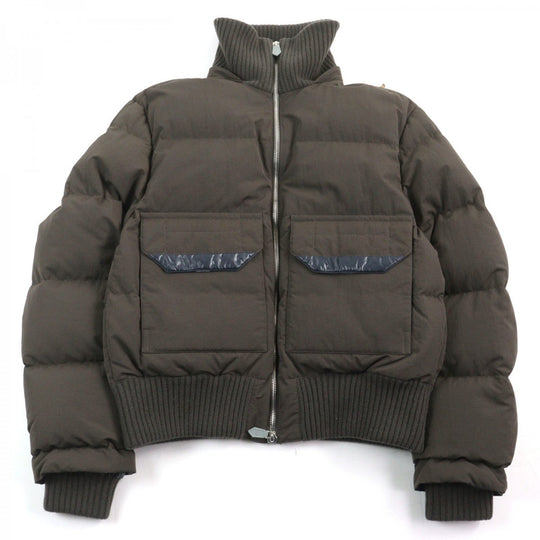 HERMES Down jacket Main: 100% nylon, Lining: 100% nylon, Leather part: sheepskin, Part: 68% wool, Part: 29% cashmere Brown type mens 44 Used Authentic