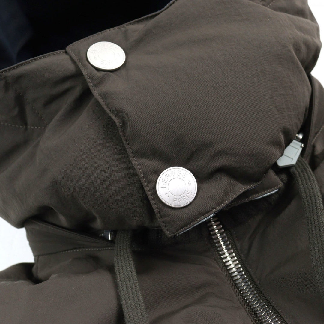HERMES Down jacket Main: 100% nylon, Lining: 100% nylon, Leather part: sheepskin, Part: 68% wool, Part: 29% cashmere Brown type mens 44 Used Authentic