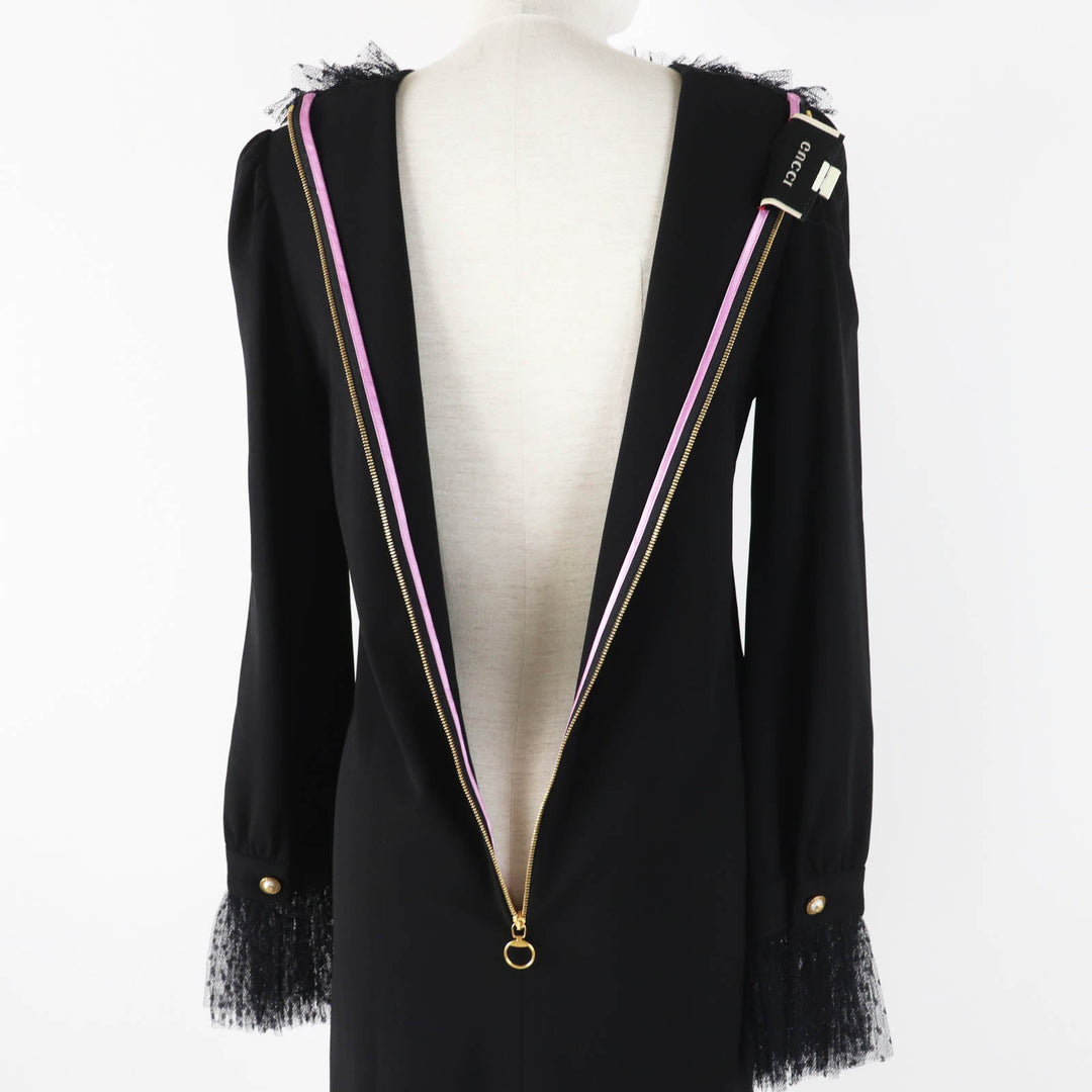 GUCCI one piece 445253 Outer: 98% rayon, Outer: 2% polyurethane, Part: 100% nylon, Part: 70% rayon, Part: 30% nylon Black pink Women S Used Authentic