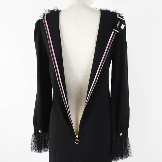 GUCCI one piece 445253 Outer: 98% rayon, Outer: 2% polyurethane, Part: 100% nylon, Part: 70% rayon, Part: 30% nylon Black pink Women S Used Authentic