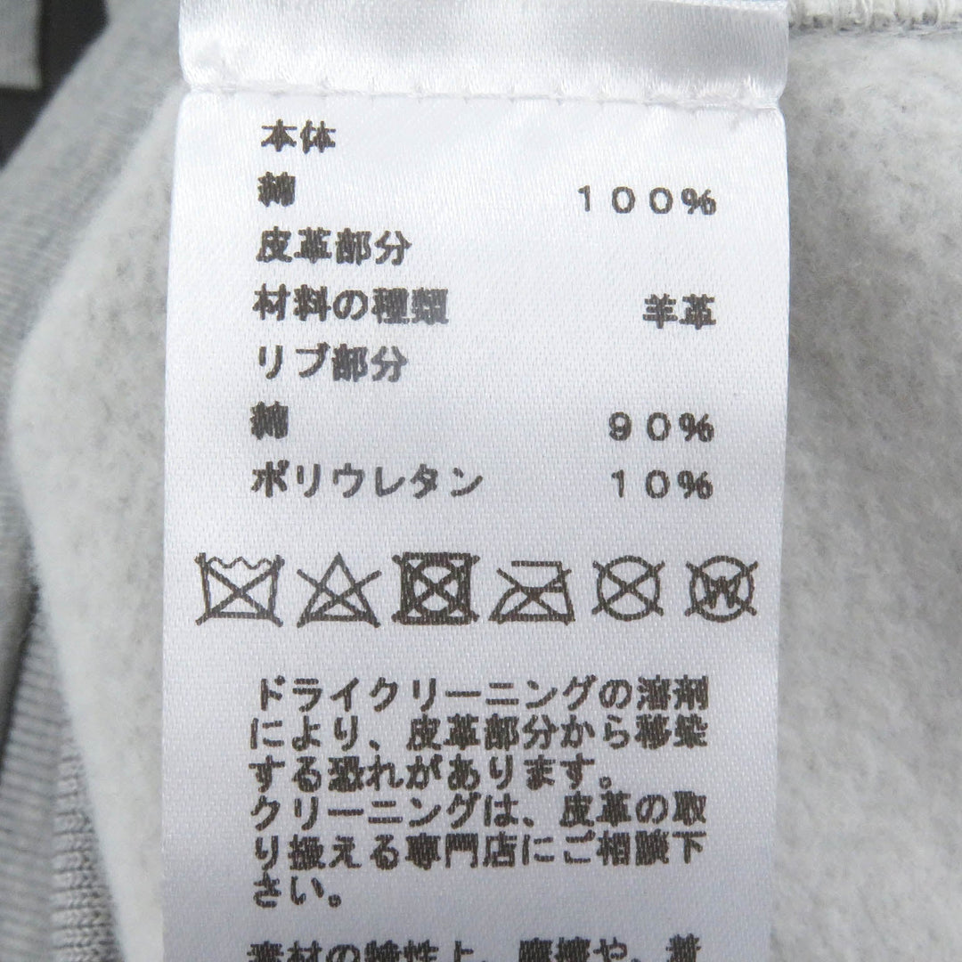 HERMES sweat Main: 100% cotton, Part: 90% cotton, Part: 10% polyurethane, Part: Sheep leather gray mens S Used Authentic