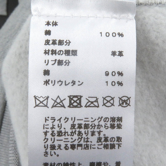 HERMES sweat Main: 100% cotton, Part: 90% cotton, Part: 10% polyurethane, Part: Sheep leather gray mens S Used Authentic