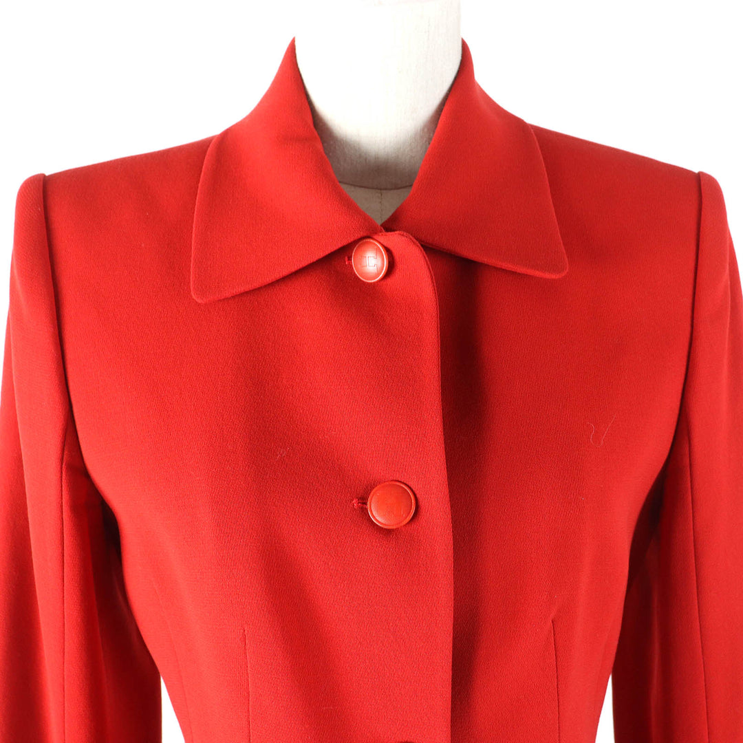 HERMES setup Outer: 100% wool, Lining: 100% acetate Red type Vermilion Women Used Authentic