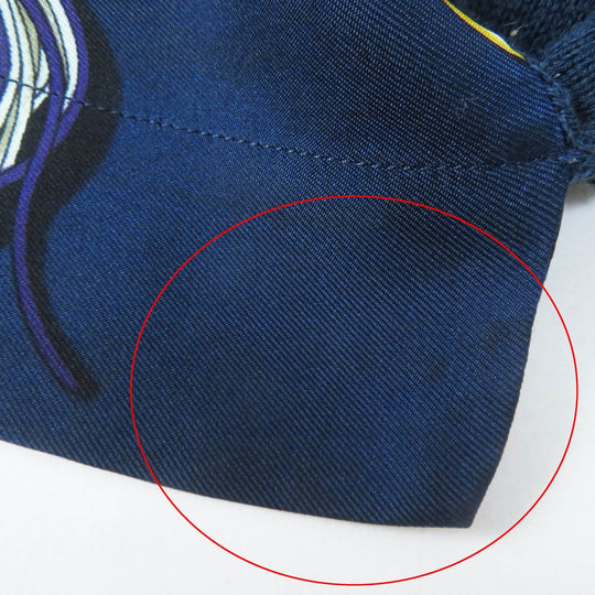 HERMES tops Outer material: 100% silk, Outer material: 85% cotton, Outer material: 15% wool Navy Women L Used Authentic