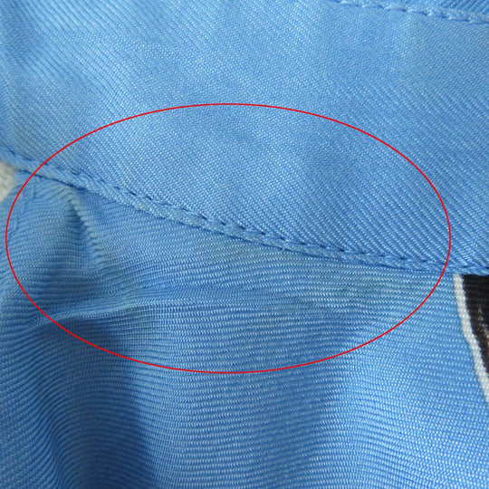 HERMES Short sleeve polo shirt Main: 100% silk, Main: 85% cotton, Main: 15% cashmere Light blue white The Precious Life of the Mediterranean Women M Used Authentic