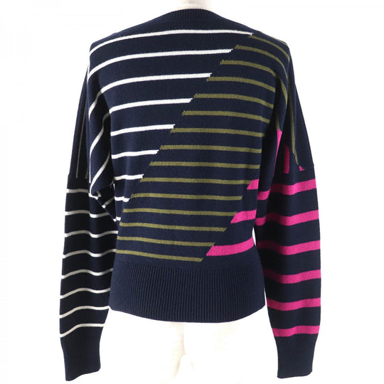 CHANEL knit 20C P62885 Main: 100% cashmere Navy Khaki Pink Women 34 Used Authentic