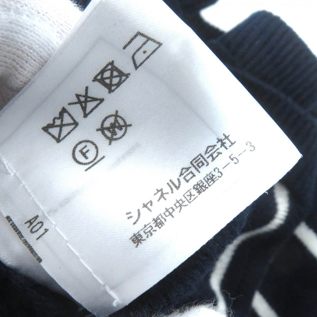 CHANEL knit 20C P62885 Main: 100% cashmere Navy Khaki Pink Women 34 Used Authentic