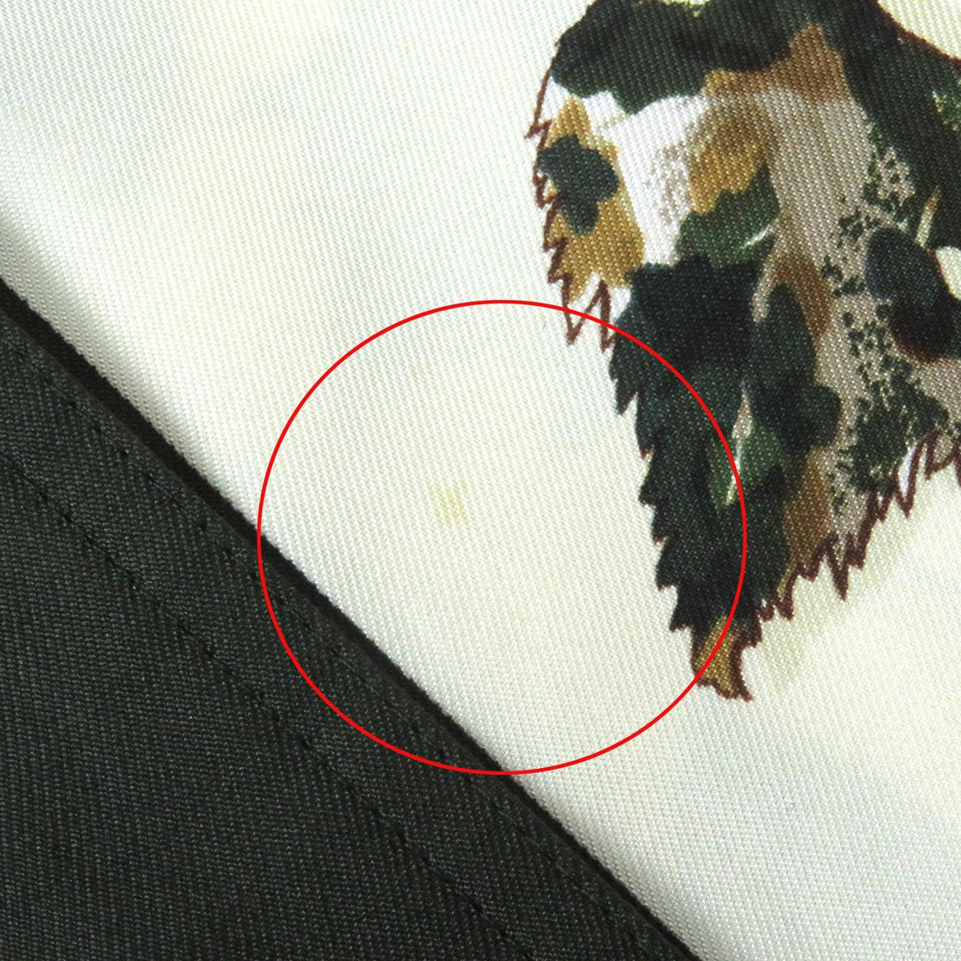 HERMES Long sleeve shirt Main: 100% silk Brown Khaki Beige Tourbillon swirl Women 38 Used Authentic