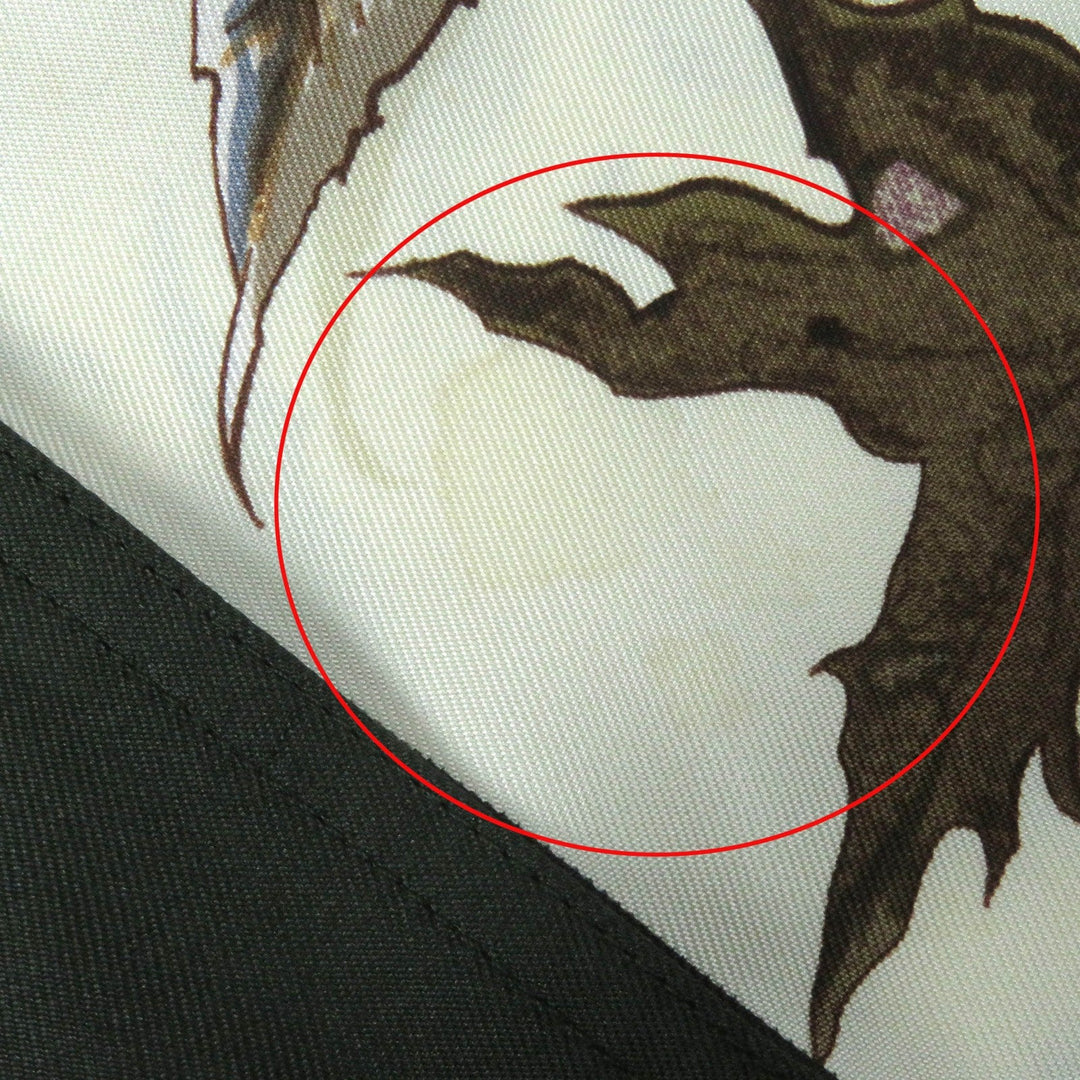 HERMES Long sleeve shirt Main: 100% silk Brown Khaki Beige Tourbillon swirl Women 38 Used Authentic
