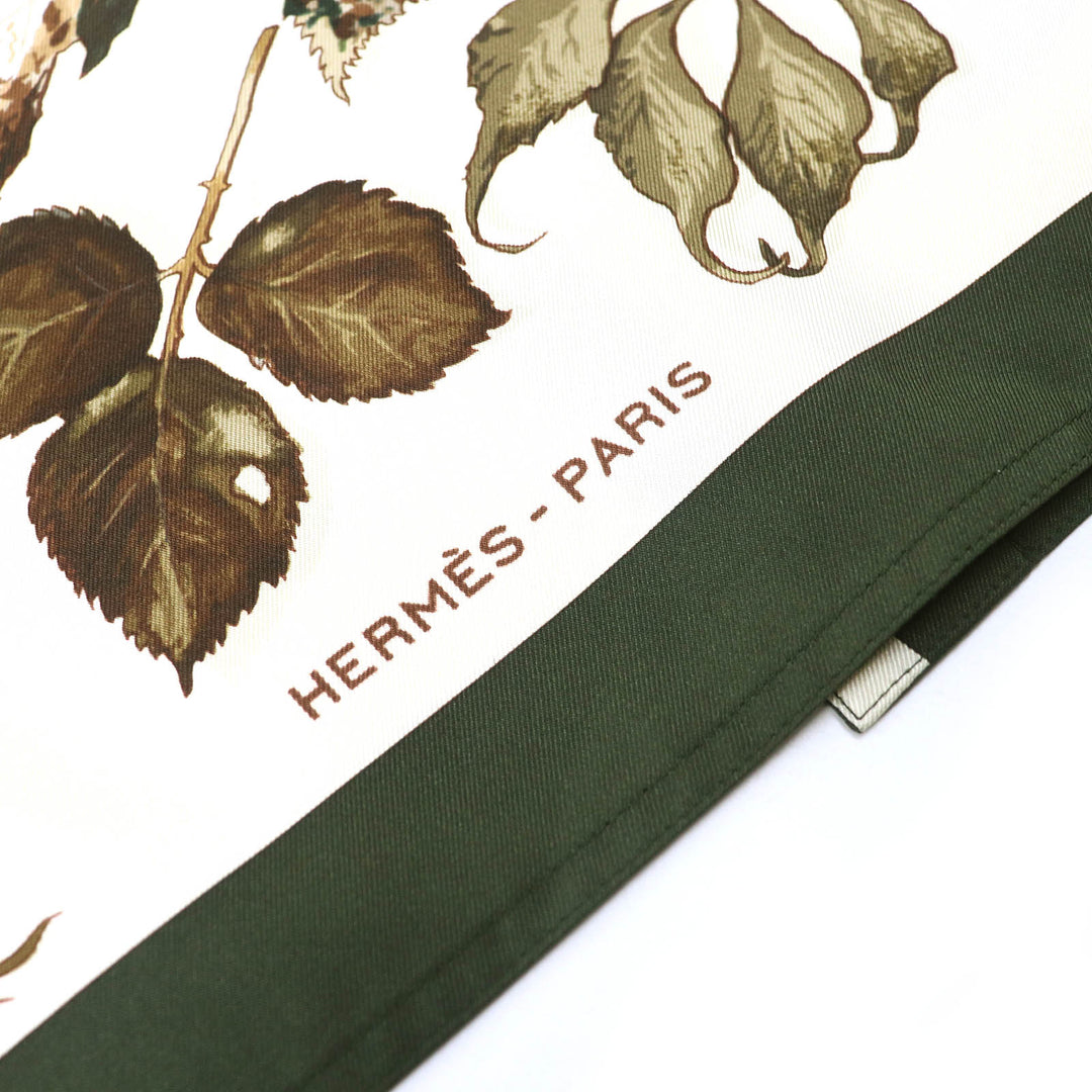 HERMES Long sleeve shirt Main: 100% silk Brown Khaki Beige Tourbillon swirl Women 38 Used Authentic