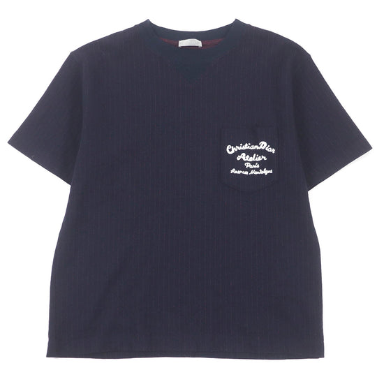 Dior HOMME Short sleeve T-shirt 213J637A0739 Main: 80% wool, Main: 20% cotton, Part: 50% cotton, Part: 50% acrylic Navy mens S Used Authentic