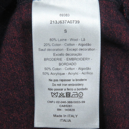 Dior HOMME Short sleeve T-shirt 213J637A0739 Main: 80% wool, Main: 20% cotton, Part: 50% cotton, Part: 50% acrylic Navy mens S Used Authentic