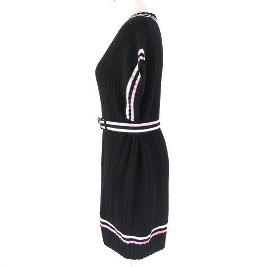CHANEL one piece 23P P74559 Main: 63% cashmere, Main: 36% cotton, Main: 1% polyamide, Part: 60% cashmere, Part: 34% cotton Black Pink White Women 34 Used Authentic