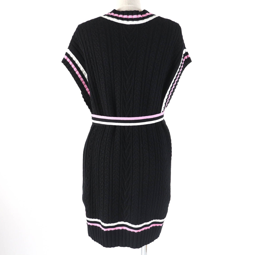 CHANEL one piece 23P P74559 Main: 63% cashmere, Main: 36% cotton, Main: 1% polyamide, Part: 60% cashmere, Part: 34% cotton Black Pink White Women 34 Used Authentic