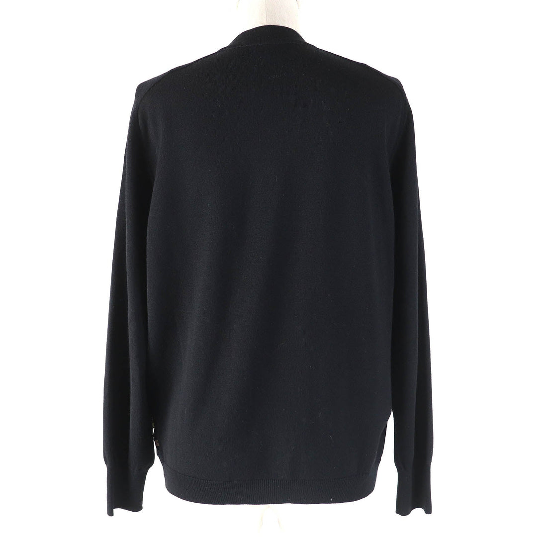 HERMES cardigan Main: 100% wool, Part: 100% wool, Part: 100% silk Black Navy Yellow type Women 38 Used Authentic