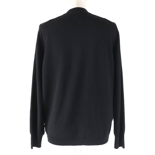 HERMES cardigan Main: 100% wool, Part: 100% wool, Part: 100% silk Black Navy Yellow type Women 38 Used Authentic