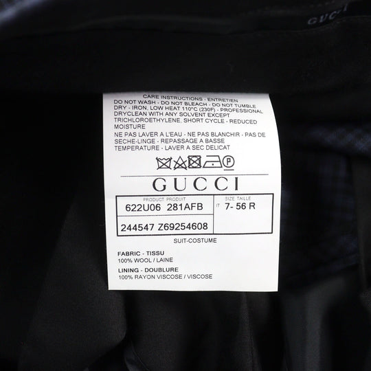 GUCCI Pants 244547 Outer: 100% wool, Lining: 100% rayon Navy type Check Pattern mens Used Authentic