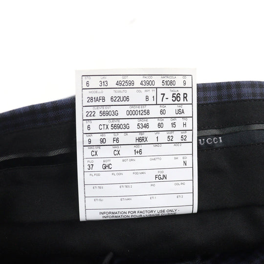 GUCCI Pants 244547 Outer: 100% wool, Lining: 100% rayon Navy type Check Pattern mens Used Authentic