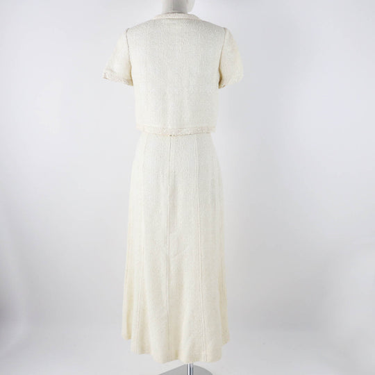 CHANEL setup 99P P12788 Outer material: 43% cotton, Outer material: 42% rayon, Outer material: 13% wool, Outer material: 2% polyamide (nylon), Part: 100% wool Ivory Women 36 Used Authentic