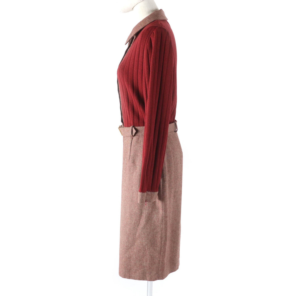 CELINE one piece Main: 100% wool, Lining: 66% acetate, Lining: 34% Bemberg Red type Women 40 Used Authentic