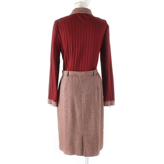 CELINE one piece Main: 100% wool, Lining: 66% acetate, Lining: 34% Bemberg Red type Women 40 Used Authentic