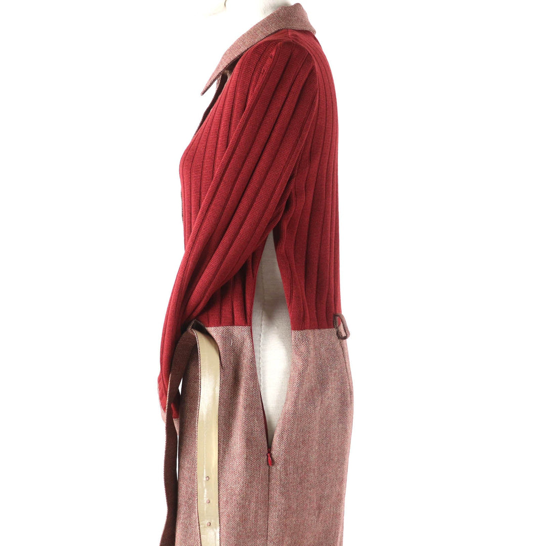CELINE one piece Main: 100% wool, Lining: 66% acetate, Lining: 34% Bemberg Red type Women 40 Used Authentic