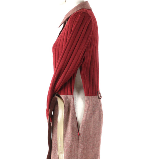 CELINE one piece Main: 100% wool, Lining: 66% acetate, Lining: 34% Bemberg Red type Women 40 Used Authentic