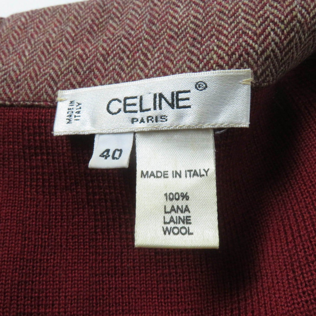 CELINE one piece Main: 100% wool, Lining: 66% acetate, Lining: 34% Bemberg Red type Women 40 Used Authentic