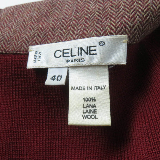 CELINE one piece Main: 100% wool, Lining: 66% acetate, Lining: 34% Bemberg Red type Women 40 Used Authentic