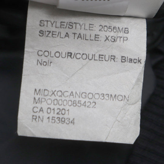 CANADA GOOSE Down jacket 2056MB Outer: 84% polyester, Outer: 16% cotton, Part: 100% nylon, Lining: 100% nylon, Part: 82% acrylic black Paradigm Chilliwack Bomber Black Label mens XS Used Authentic
