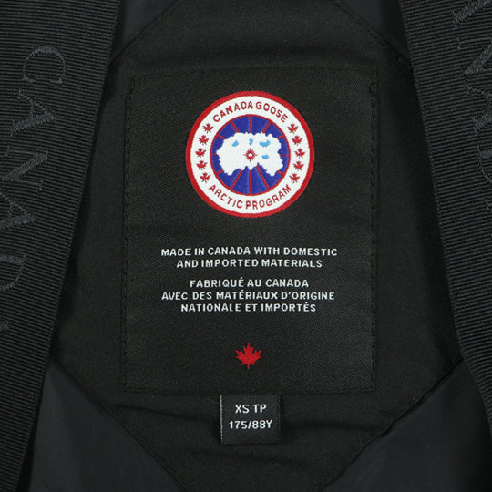 CANADA GOOSE Down jacket 2056MB Outer: 84% polyester, Outer: 16% cotton, Part: 100% nylon, Lining: 100% nylon, Part: 82% acrylic black Paradigm Chilliwack Bomber Black Label mens XS Used Authentic