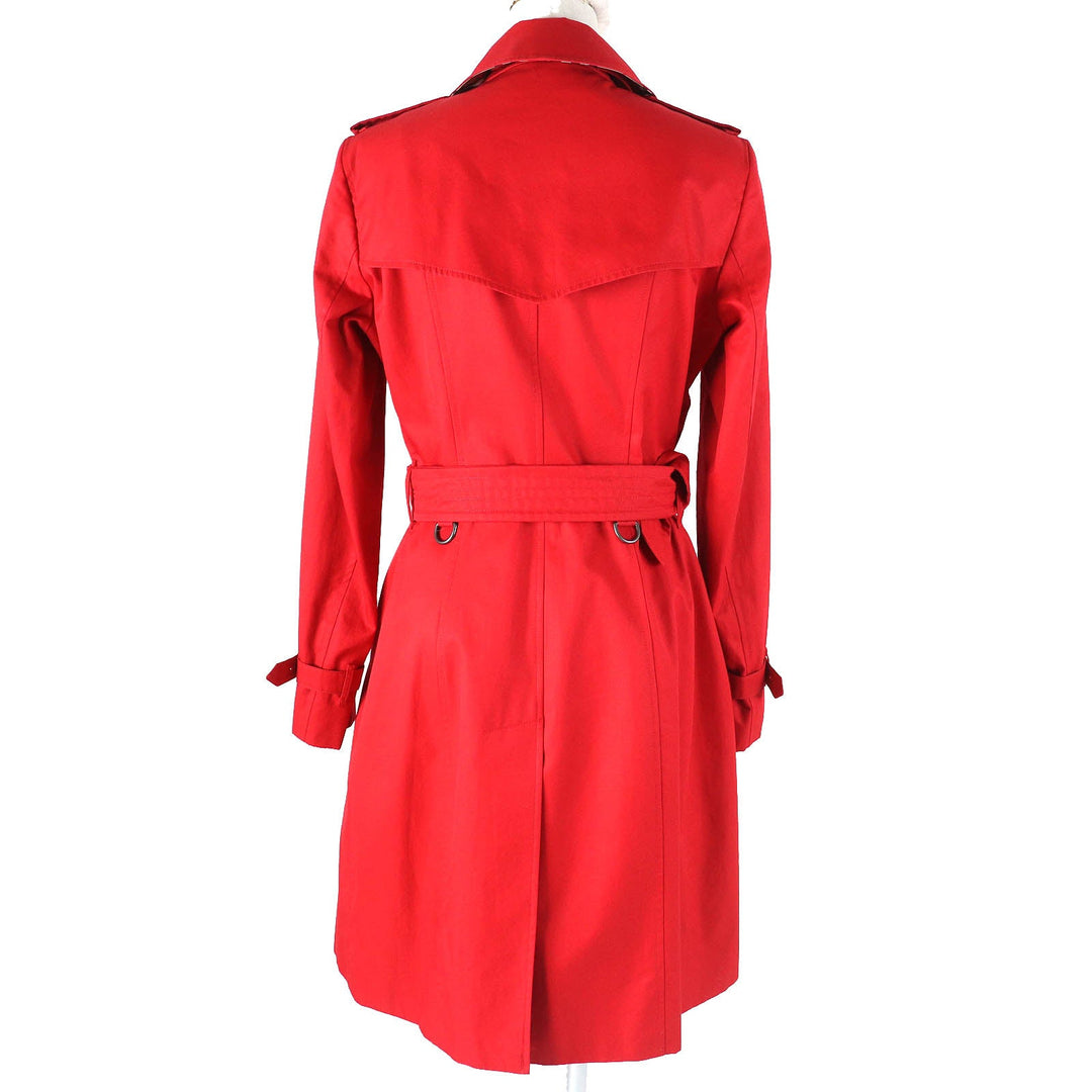 BURBERRY trench coat Outer: 100% cotton, Lining: 100% cotton, Sleeve lining: 100% viscose (rayon) Red Women 40 Used Authentic