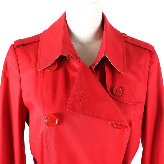 BURBERRY trench coat Outer: 100% cotton, Lining: 100% cotton, Sleeve lining: 100% viscose (rayon) Red Women 40 Used Authentic
