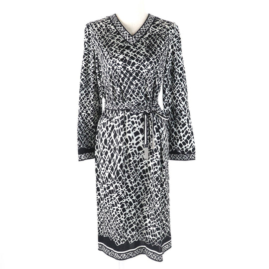 LEONARD FASHION one piece Main: 100% cotton Black light gray Women L Used Authentic