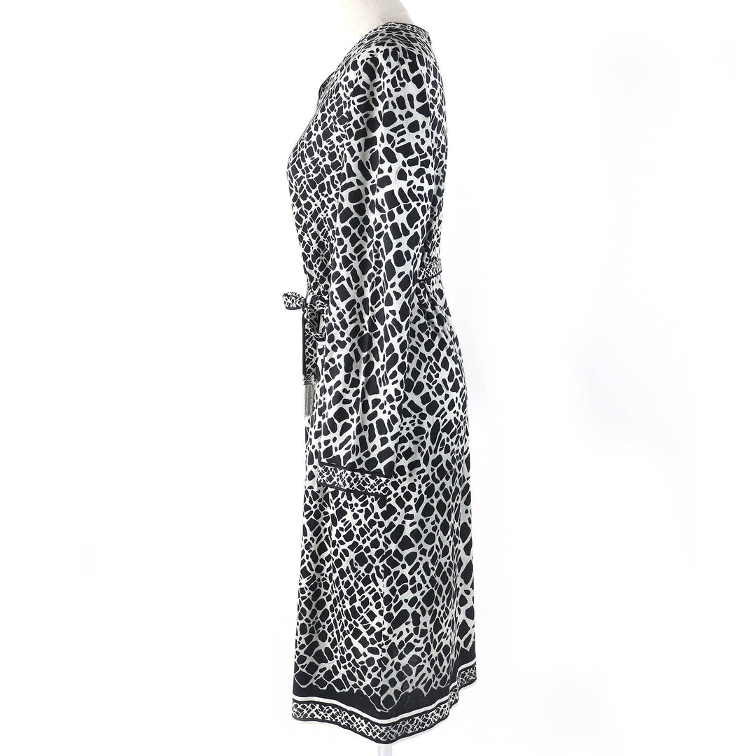 LEONARD FASHION one piece Main: 100% cotton Black light gray Women L Used Authentic