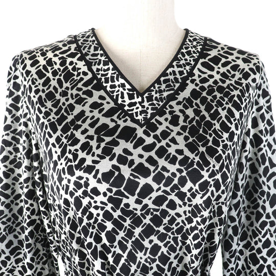 LEONARD FASHION one piece Main: 100% cotton Black light gray Women L Used Authentic