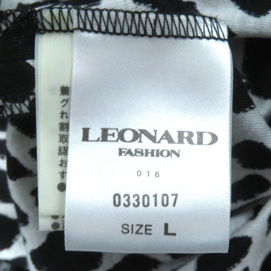 LEONARD FASHION one piece Main: 100% cotton Black light gray Women L Used Authentic