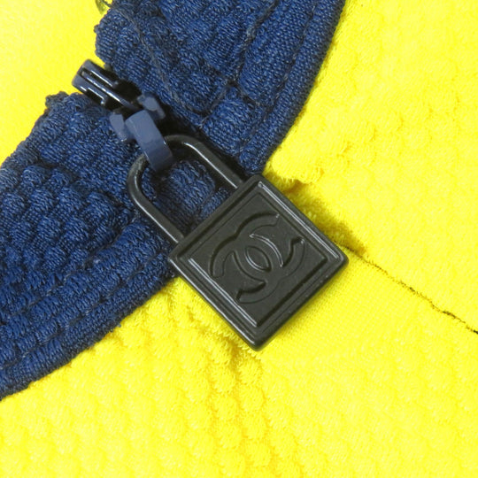 CHANEL Jacket 08P P33377 Main: 84% polyamide (nylon), 16% elastane (polyurethane) Yellow navy Sports line Women 36 Used Authentic