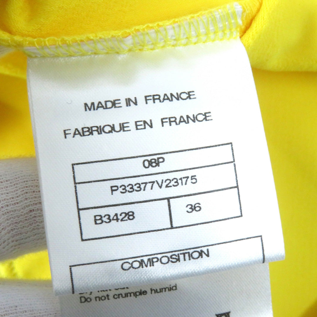CHANEL Jacket 08P P33377 Main: 84% polyamide (nylon), 16% elastane (polyurethane) Yellow navy Sports line Women 36 Used Authentic