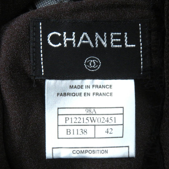 CHANEL setup 98A P12215 Outer: 72% cotton, Outer: 28% polyamide (nylon), Lining: 77% acetate, Lining: 23% polyester black Women 42 Used Authentic
