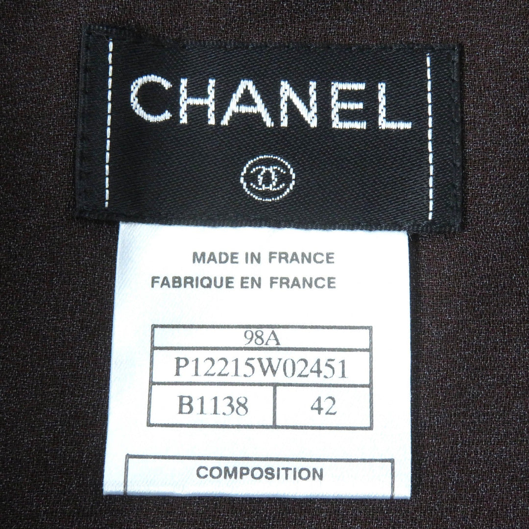 CHANEL setup 98A P12215 Outer: 72% cotton, Outer: 28% polyamide (nylon), Lining: 77% acetate, Lining: 23% polyester black Women 42 Used Authentic