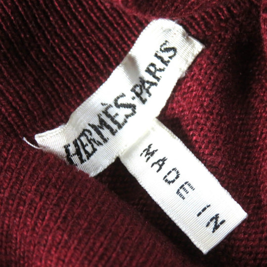 HERMES knit silk Red brown ME