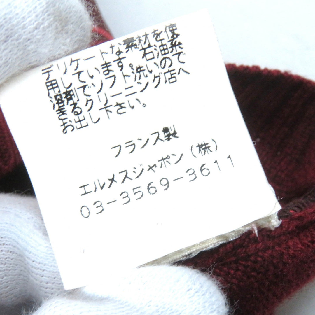 HERMES knit silk Red brown ME