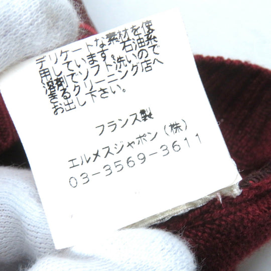 HERMES knit silk Red brown ME