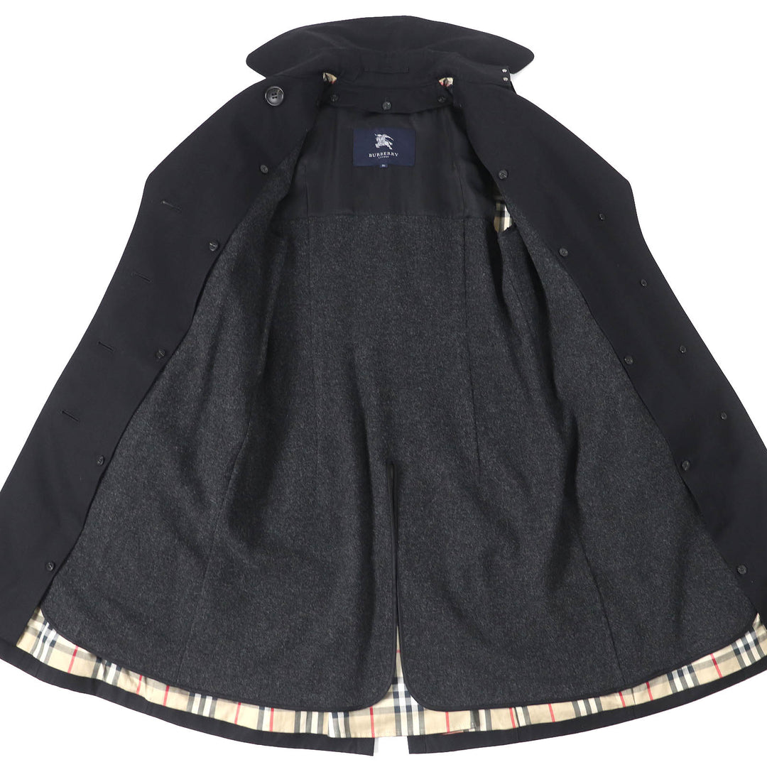 BURBERRY trench coat Outer: 100% cotton, Lining: cotton, Sleeve lining: cupra, Leather part: cowhide, Liner: 100% wool black Women 36 Used Authentic