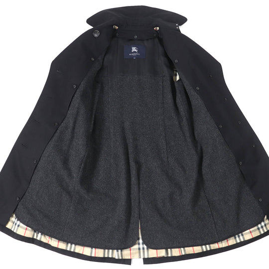 BURBERRY trench coat Outer: 100% cotton, Lining: cotton, Sleeve lining: cupra, Leather part: cowhide, Liner: 100% wool black Women 36 Used Authentic