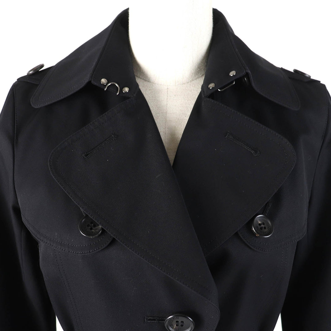 BURBERRY trench coat Outer: 100% cotton, Lining: cotton, Sleeve lining: cupra, Leather part: cowhide, Liner: 100% wool black Women 36 Used Authentic
