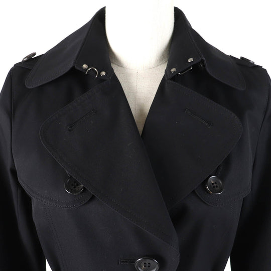 BURBERRY trench coat Outer: 100% cotton, Lining: cotton, Sleeve lining: cupra, Leather part: cowhide, Liner: 100% wool black Women 36 Used Authentic