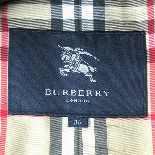 BURBERRY trench coat Outer: 100% cotton, Lining: cotton, Sleeve lining: cupra, Leather part: cowhide, Liner: 100% wool black Women 36 Used Authentic